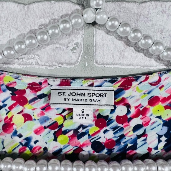 St. John Sport by Marie Gray Multi Color Abstract Print Tunic Top Size S - Picture 5 of 10